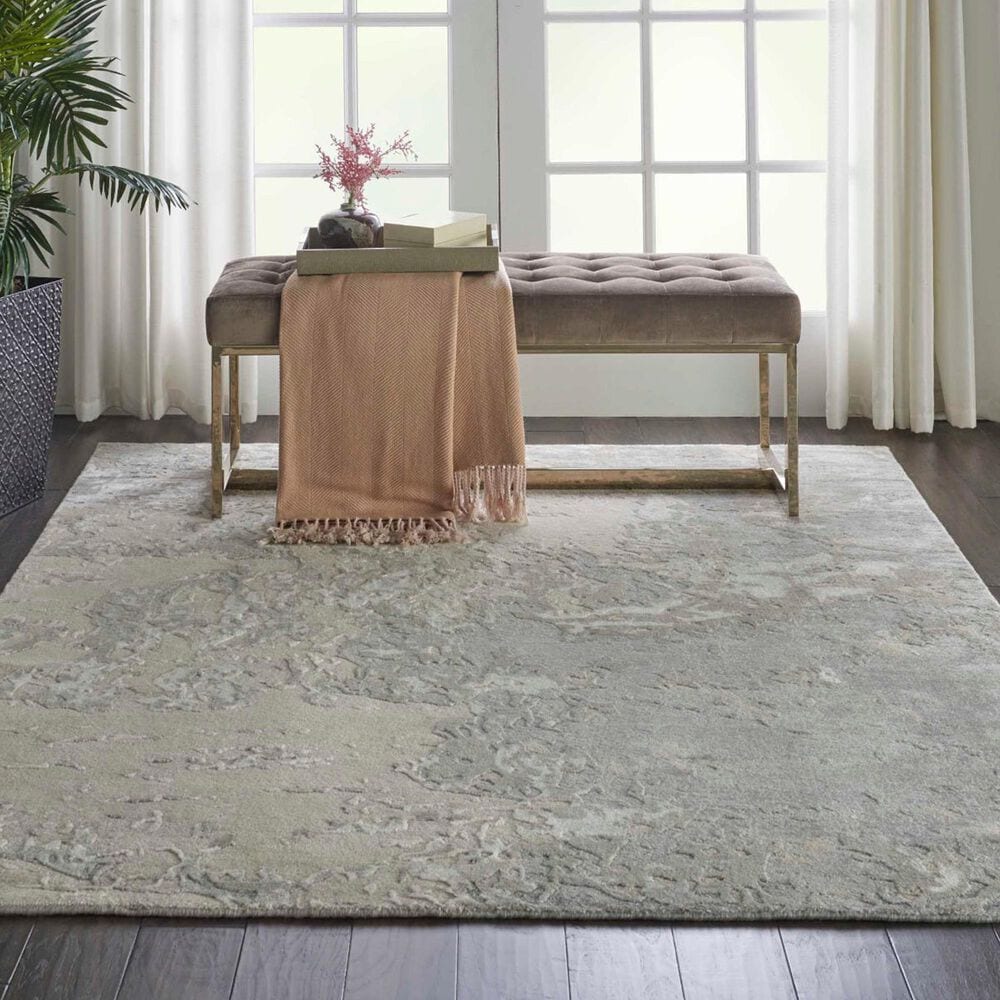 Nourison Silk Shadows 5&#39;6&quot; x 7&#39;5&quot; Grey, Beige and Cream Area Rug, , large