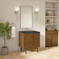James Martin Laurent 30" Single Bathroom Vanity in Honey Oak with 3 cm Charcoal Soapstone Silestone Top and Rectangular Sink, , large