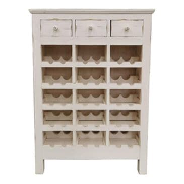 Santa Fe Rustic Wine Cabinet in Antique White, , large