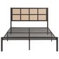 Hearth and Haven Full Platform Bed with Faux Cane Panel Headboard in Dark Bronze, , large