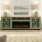 Legends Home Vineyard 97" Fireplace Console with Fireplace Insert in Sage and Fruitwood, , large