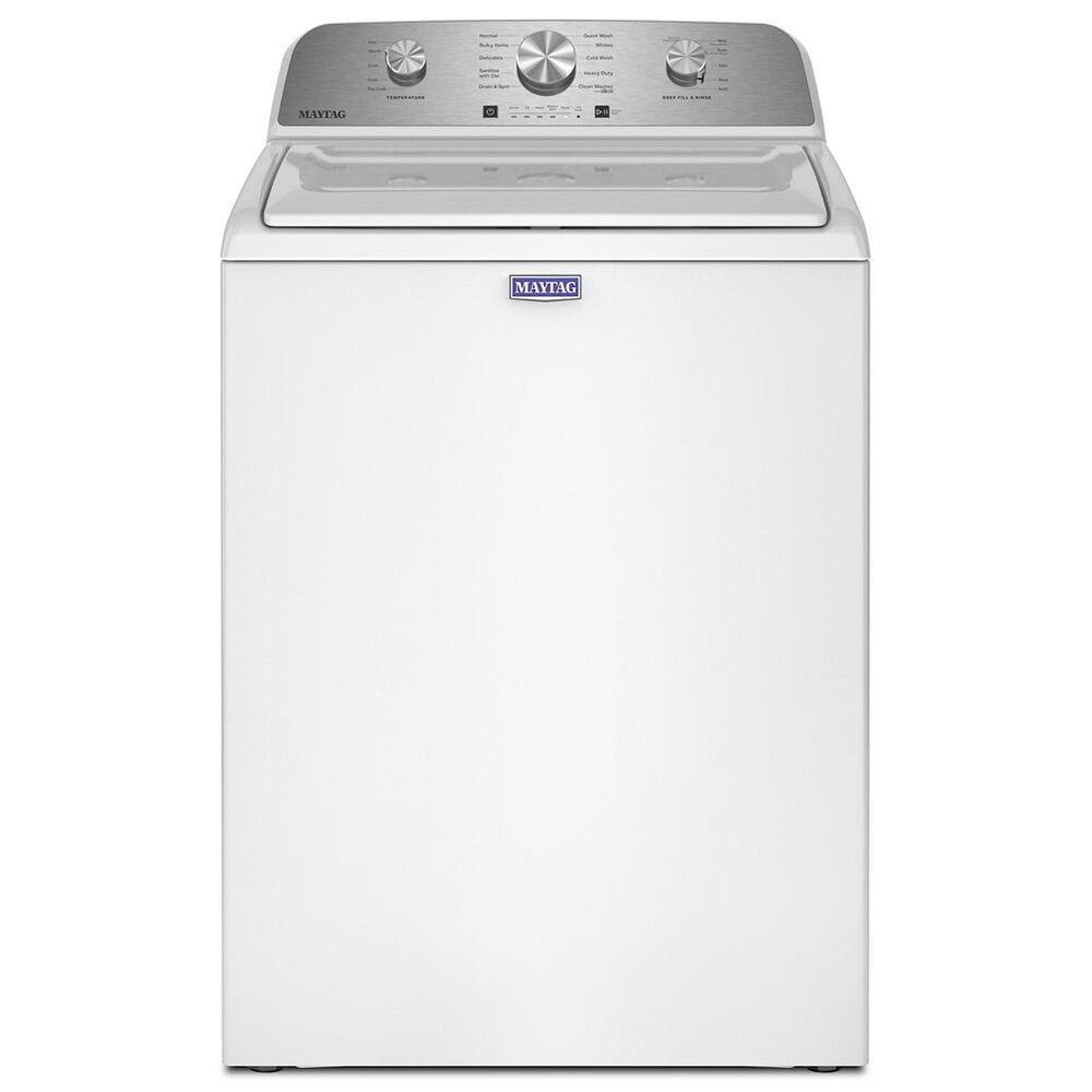Maytag 4.2 Cu. Ft. Top Load Agitator Washer and 7.0 Cu. Ft. Electric Wrinkle Prevent Dryer Laundry Pair in White, , large