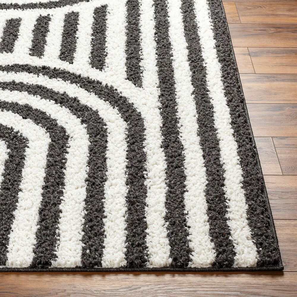 Surya Birmingham 6&#39;7&quot; x 9&#39; Ivory and Black Area Rug, , large