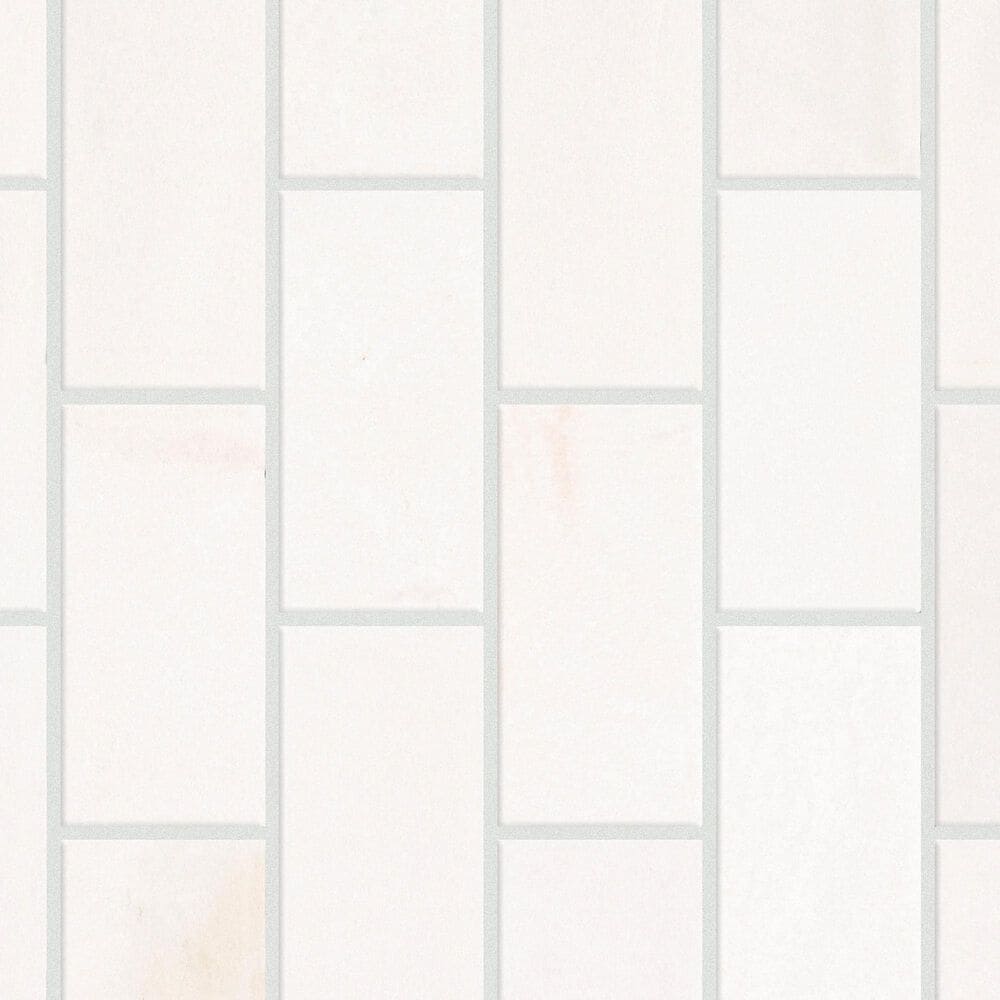 Shaw Eterna Alps Thassos 2" x 4" on 12" x 12.5" Natural Stone Mosaic Sheet, , large