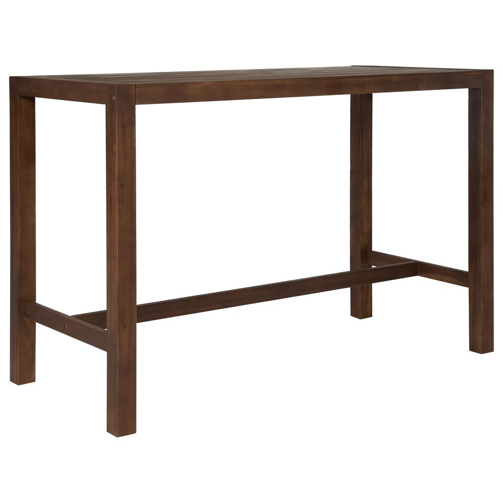 HOMLUX 5-Piece Patio Bar Set with 52" Rectangular Mocha Table in Beige, , large