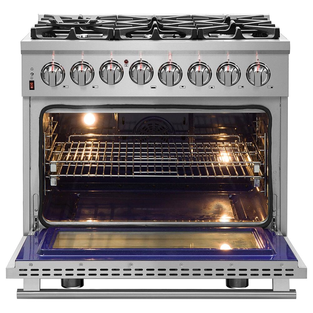 Forno Massimo 36" Freestanding Dual Fuel Range in Stainless Steel, , large