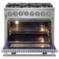 Forno Massimo 36" Freestanding Dual Fuel Range in Stainless Steel, , large