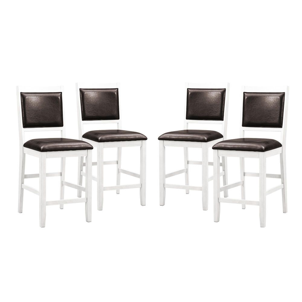 Abbyson Walker 5-Piece Square Counter Height Dining Set in White , , large