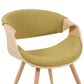 Armen Living Butterfly Arm Chair with Green Upholstery in Oak, , large