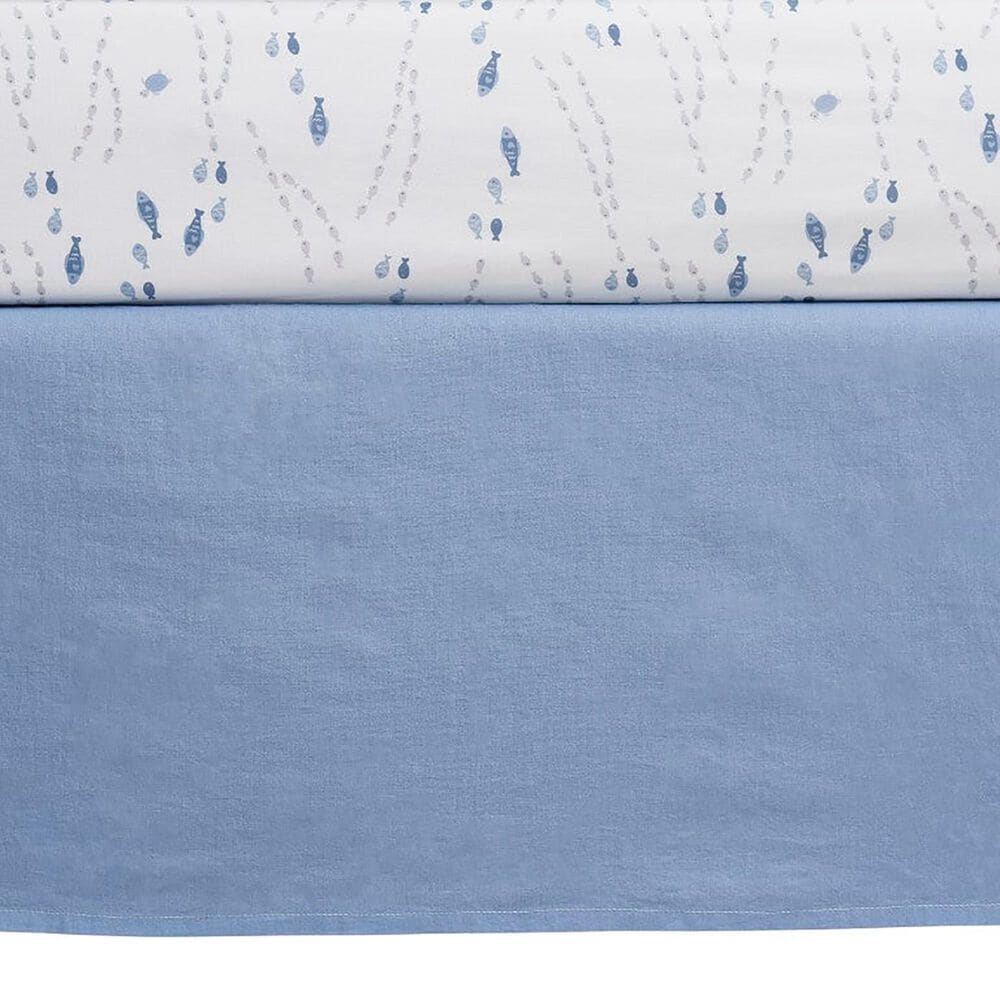 Oxford Baby Whale of a Time 3-Piece Baby Crib Nursery Bedding Set in White and Blue, , large