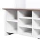 HOMLUX 6-Hook Hall Tree with 16-Compartment in White and Walnut, , large
