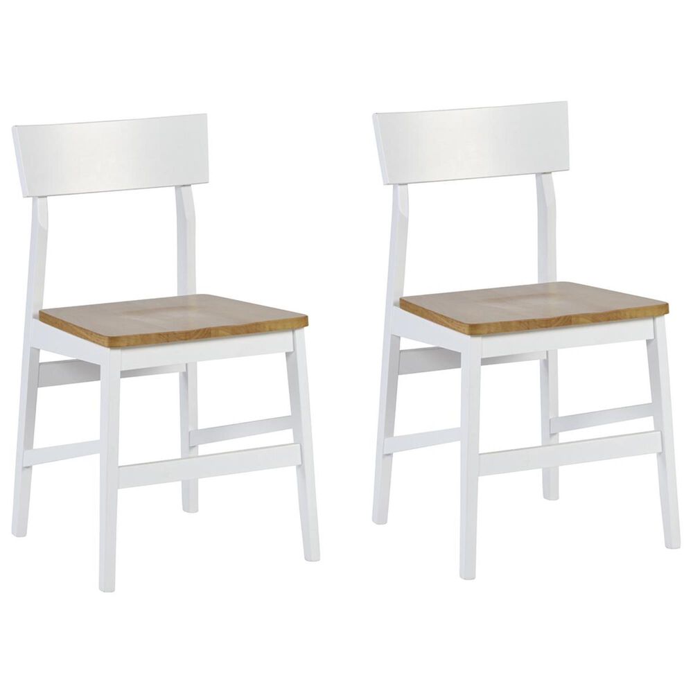 Tiddal Home Christy Dining Chair in Light Oak and White (Set of 2), , large