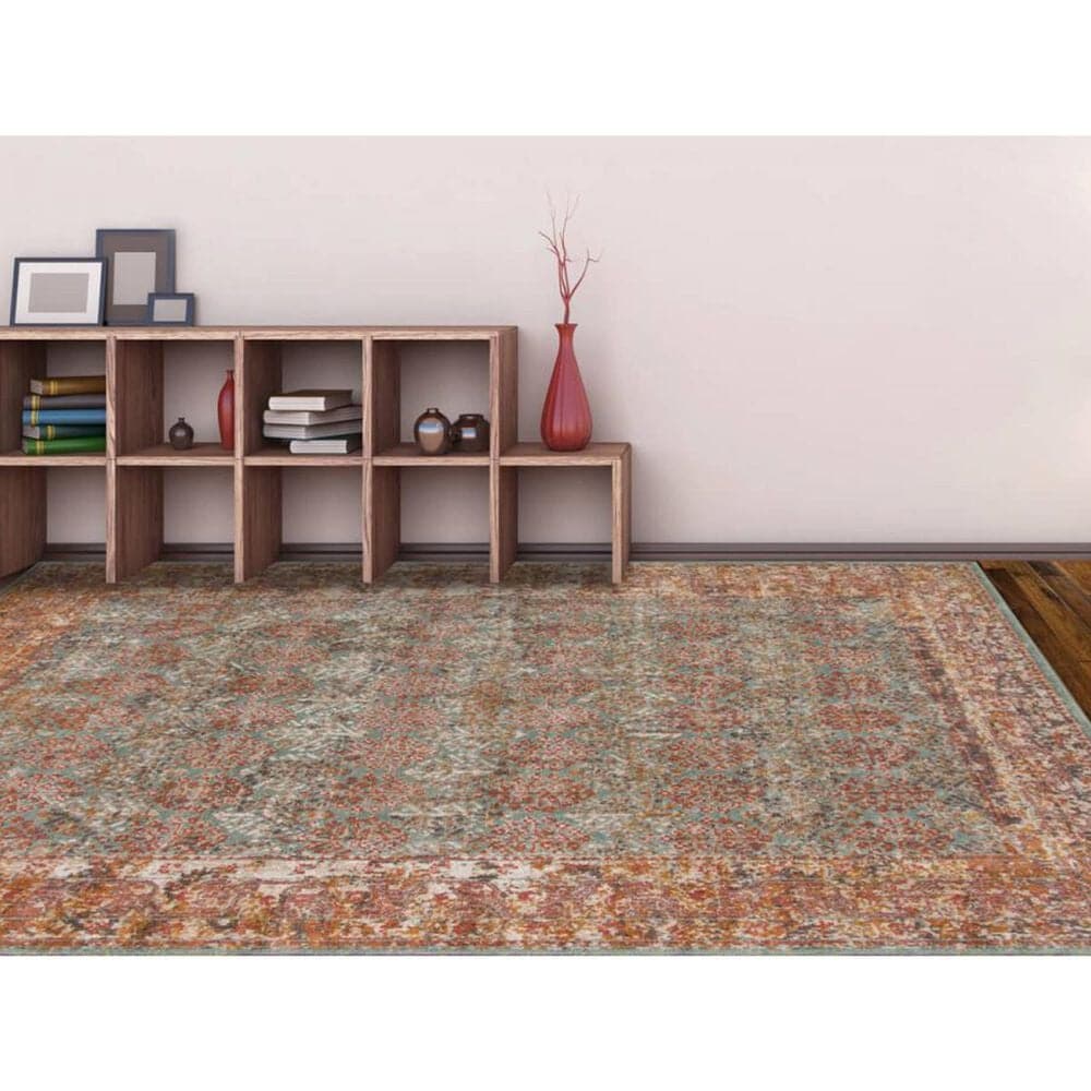Amer Rugs Eternal 8&#39;11&quot; x 11&#39;11&quot; Sea Blue and Rust Area Rug, , large