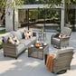 HOMLUX 5-Piece Outdoor Conversation Set in Dark Gray, , large