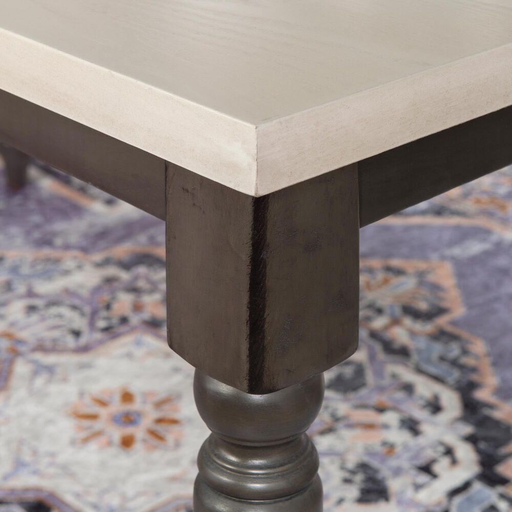 Linon Home Decor Willow Dining Table in Smokey White and Dark Grey - Table Only, , large