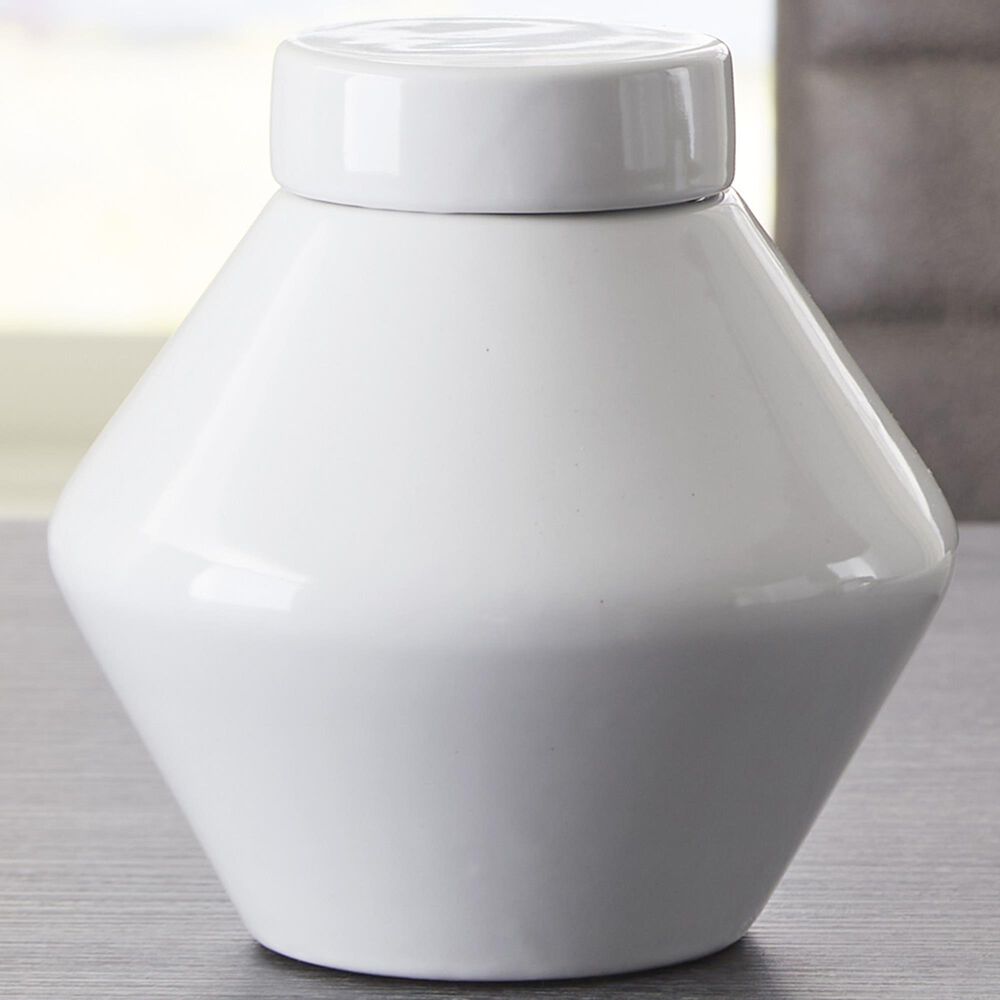 Ashley Domina Small Jar in White, , large