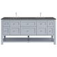 James Martin Vanities Breckenridge 72" Double Bathroom Vanity in Serenity Blue with 3 cm Parisien Bleu Quartz Top and Rectangular Sinks, , large