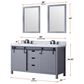 Lexora Home Marsyas 60" Double Bathroom Vanity in Brown with White Quartz Top and Rectangular Sinks, , large