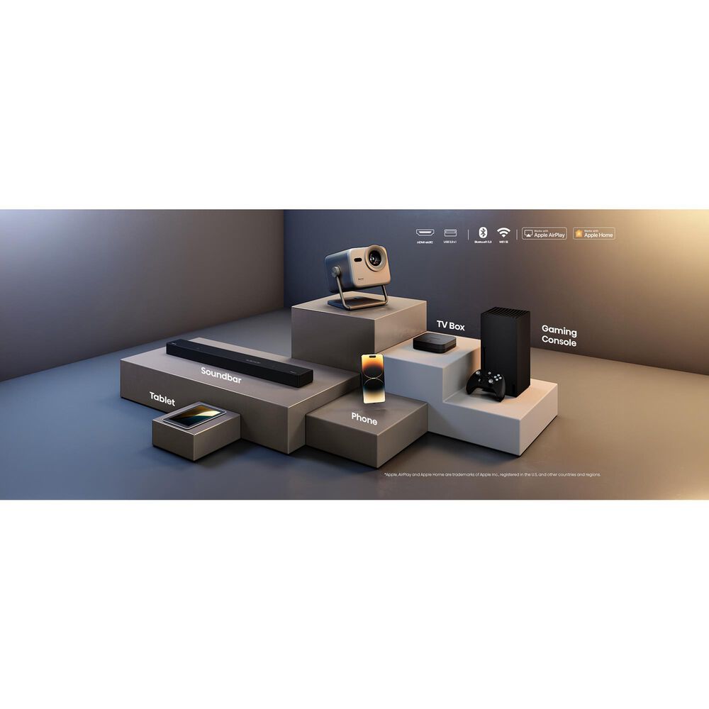 Hisense Triple Laser 4K Smart Mini Projector in Gray, , large