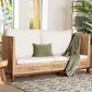 Baxton Studio Edda Stationary Sofa with Natural Rattan in Neutral, , large