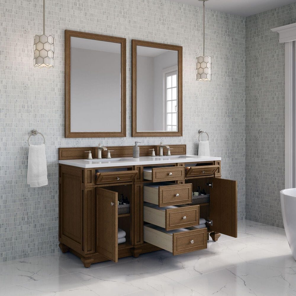 James Martin Bristol 60" Single Bathroom Vanity Cabinet in Saddle Brown, , large