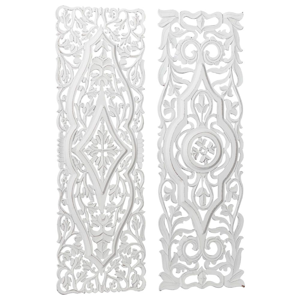 Maple and Jade Farmhouse Abstract Wall Decor in White (Set of 2), , large