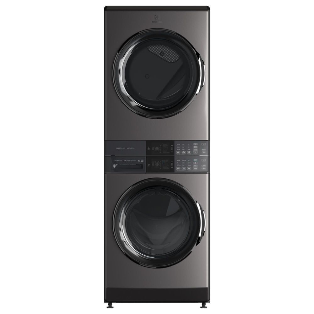 Electrolux 4.5 Cu. Ft. Front Load Washer and 8 Cu. Ft. Electric Dryer Stack Laundry with Denim Blue Cordless Vacuum in Titanium, , large
