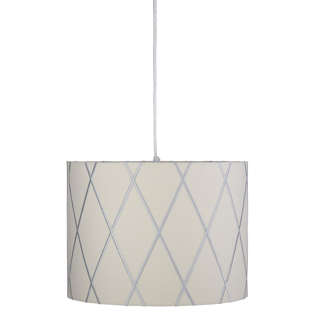 Surya Kohen 1 Light Global Pendant with Gray and White Shade, , large