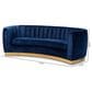 Baxton Studio Milena Stationary Sofa in Royal Blue Velvet, , large