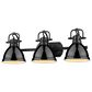 Golden Lighting Duncan 3-Light Bath Vanity in Matte Black and Glossy Black, , large