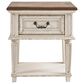 Ashley Realyn 1 Drawer Nightstand in Chipped White and Brown, , large
