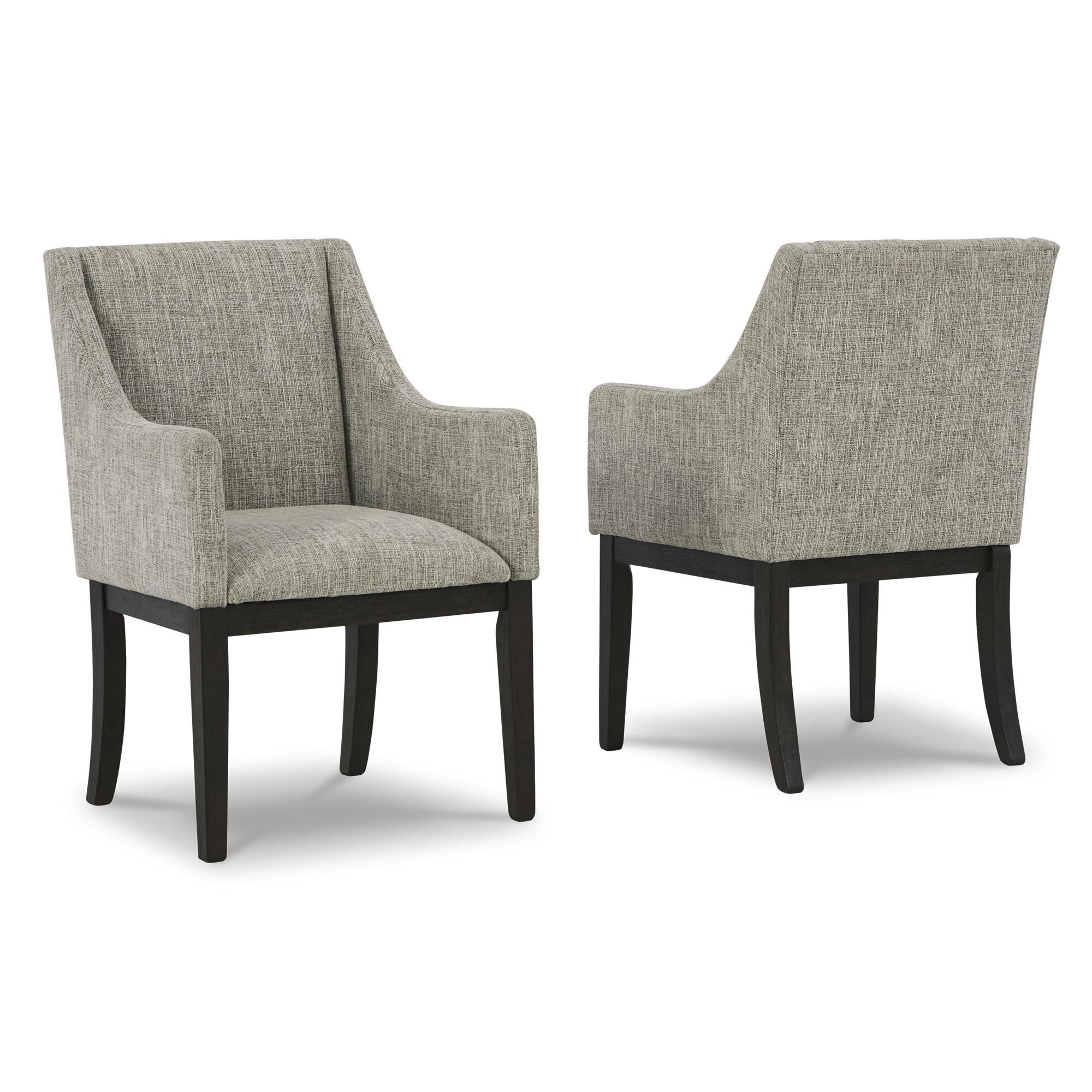 Beige upholstered dining chairs with arms deals