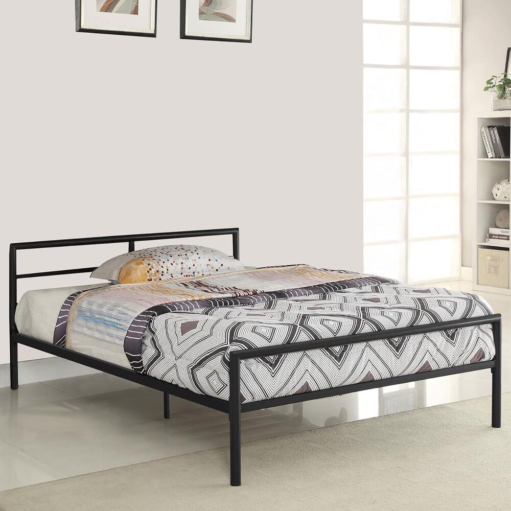 Hearth and Haven Full Platform Bed with Headboard and Footboard in Grey, , large