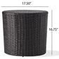 Hearth and Haven Kingstown Outdoor Barrel Side Table in Brown, , large