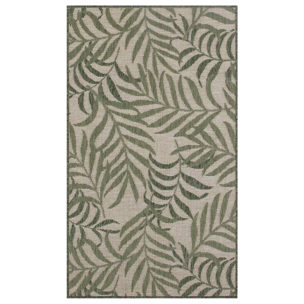 Nourison Garden Oasis GOA01 Ivory and Green 3&#39; x 5&#39; Indoor/Outdoor Area Rug, , large