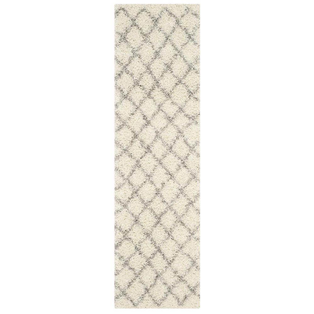 Safavieh Dallas Shag SGD258F-28 2&#39;3&quot; x 8&#39; Ivory/Grey Runner, , large