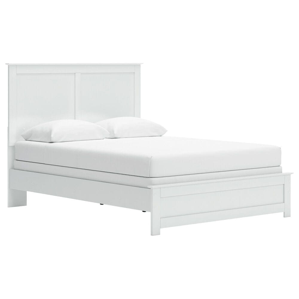 Ashley Bostwick Shoals Queen Panel Bed in White, , large