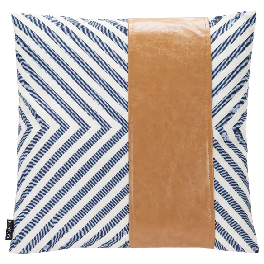 Safavieh Endra 18" Pillow in Navy and White, , large