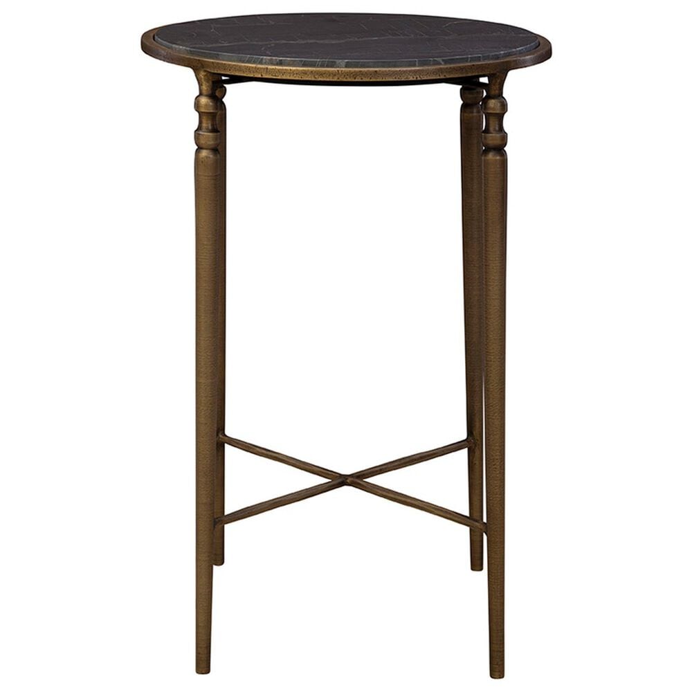 Timeless Designs Evry Side Table in Dark Slate Gray and Antique Brass, , large