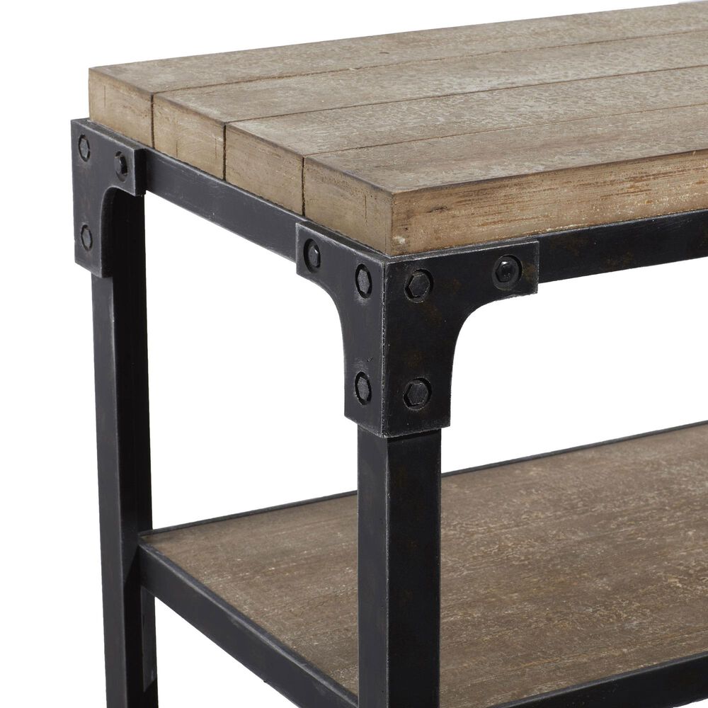 Maple and Jade 2-Shelf Console Table in Brown and Dark Rusted, , large