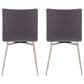 Lumisource Mason Swivel Side Chair with Grey Upholstered in Brushed Stainless Steel (Set of 2), , large