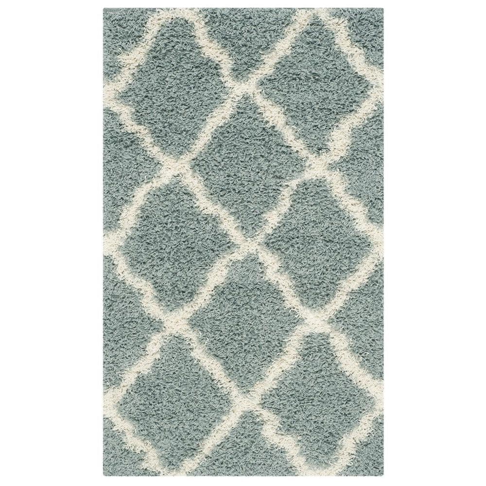 Safavieh Dallas Shag SGD257C-4 4" x 6" Seafoam/Ivory Area Rug, , large