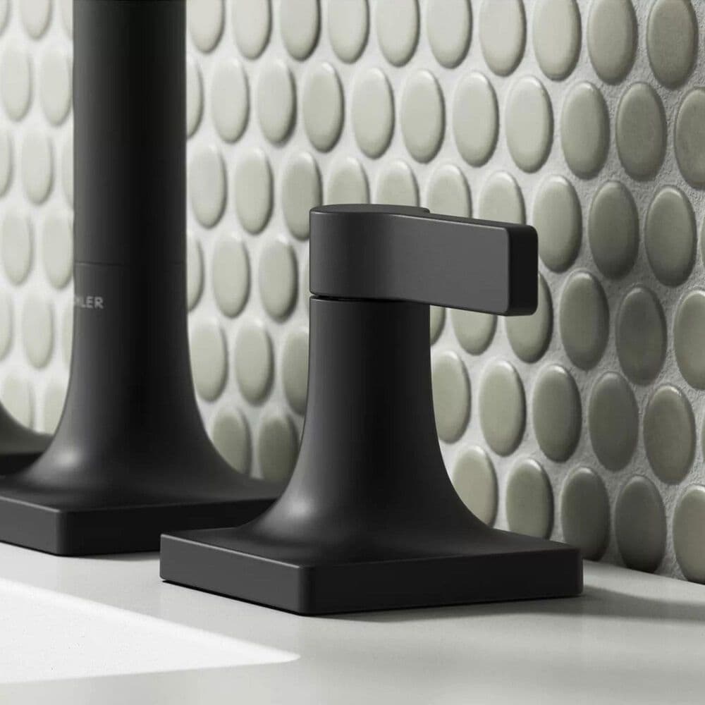 Kohler Venza Widespread Bathroom Sink Faucet in Matte Black, , large