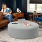 Jaxx Candler Round Ottoman in Silver, , large