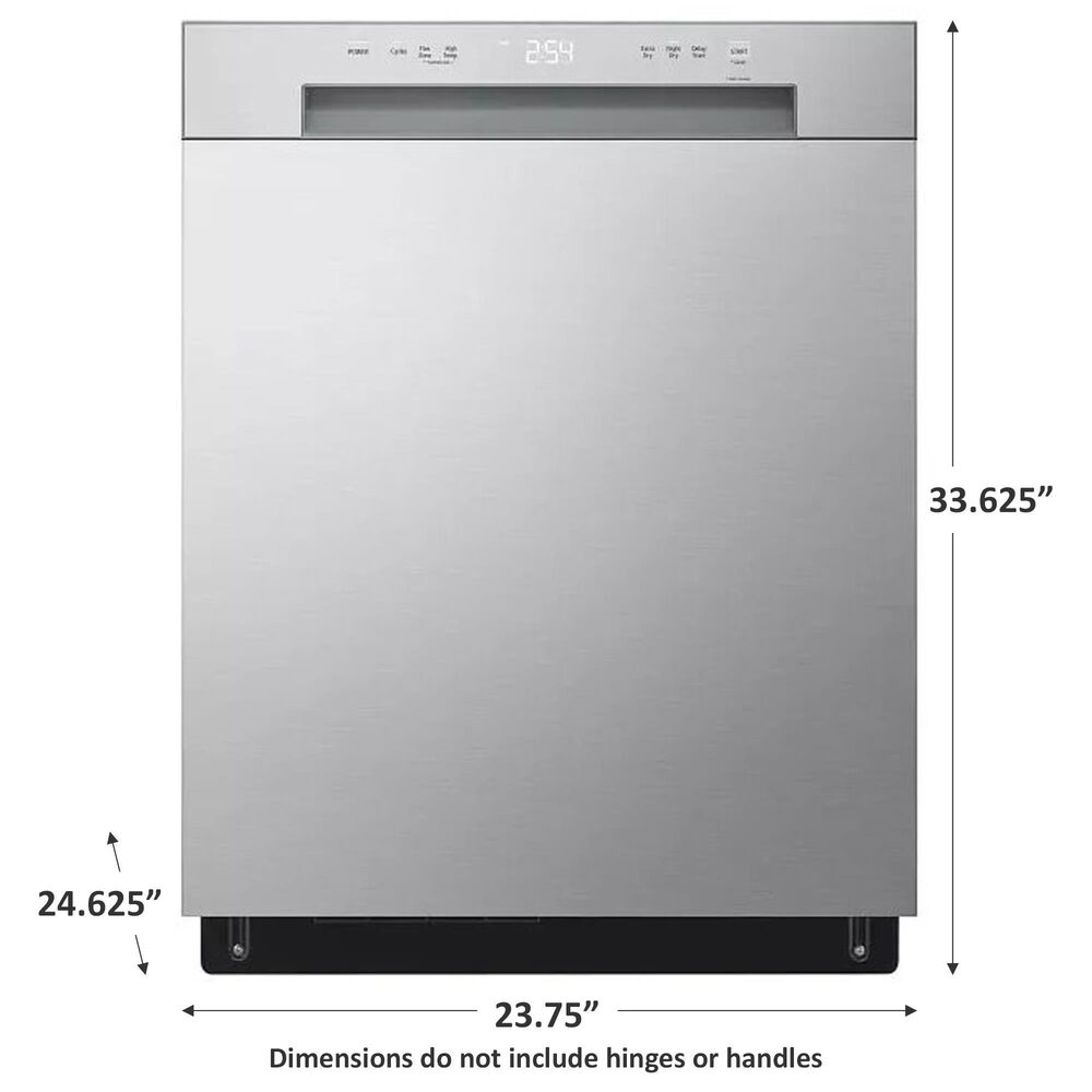 LG Front Control Dishwasher with SenseClean, Stainless Steel Look, , large