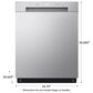 LG Front Control Dishwasher with SenseClean, Stainless Steel Look, , large