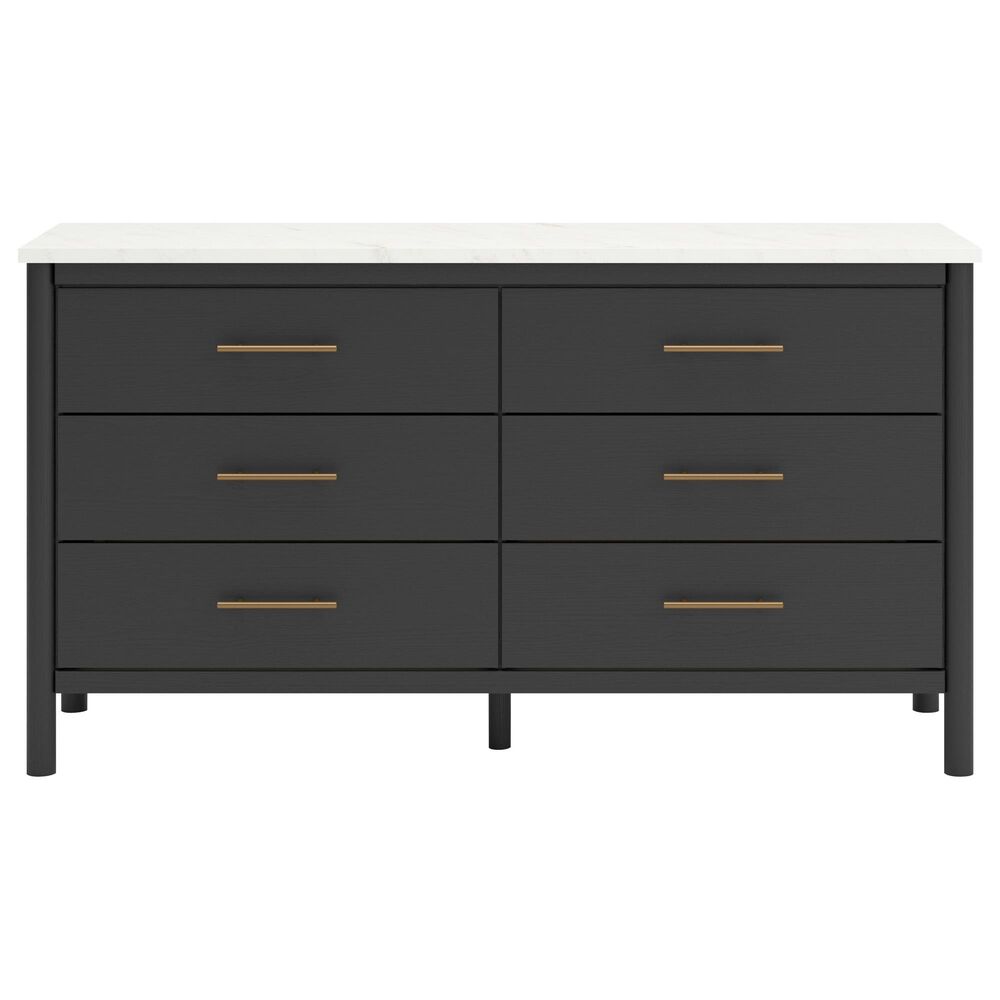 Ashley Cadmori 6-Drawer Dresser in Matte Black and White, , large