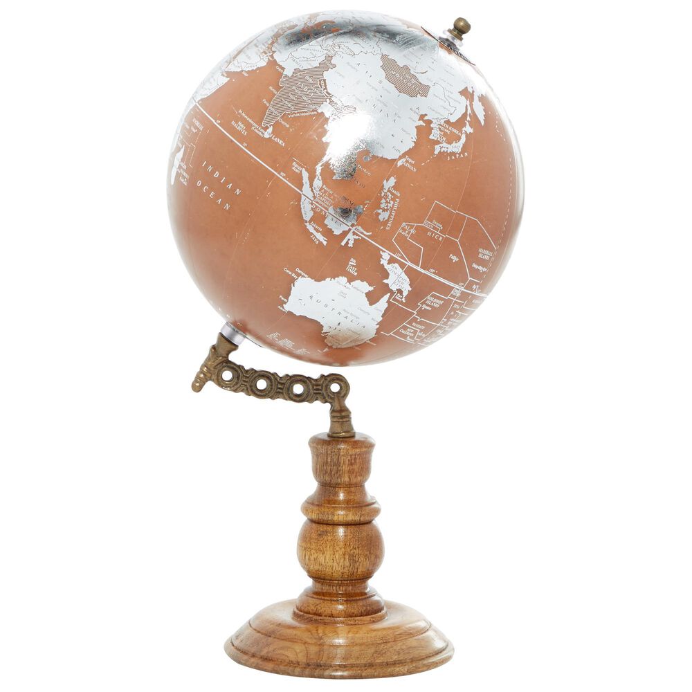 Maple and Jade 8" x 15" Globe in Silver, Copper and Natural Golden Brown, , large