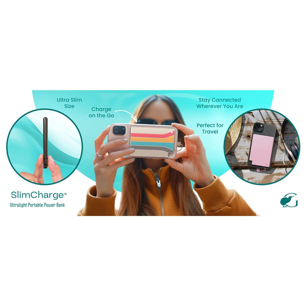 Gallevant SlimCharge 5000mAh Magnetic Power Bank with Built-In Cables in Retro, , large