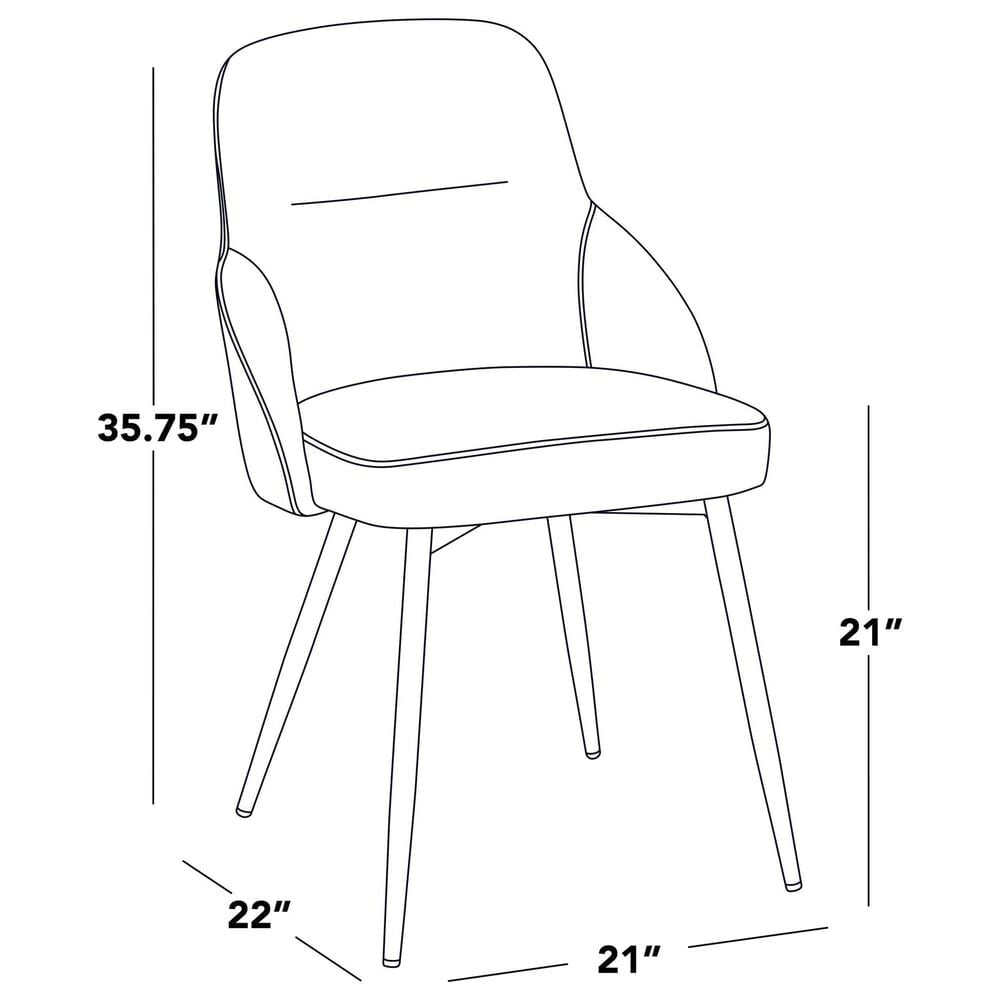 Lumisource York Side Chair with Brown Upholstered in Black (Set of 2), , large